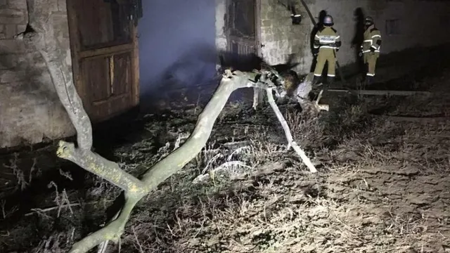 В Благодарненском округе сгорела заброшенная кошара